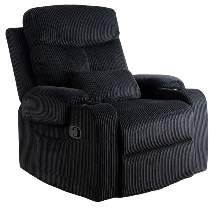 Fotel Wypoczynkowy Torres Mebel Elite Rozkładany z Podnóżkiem Czarny 1 szt