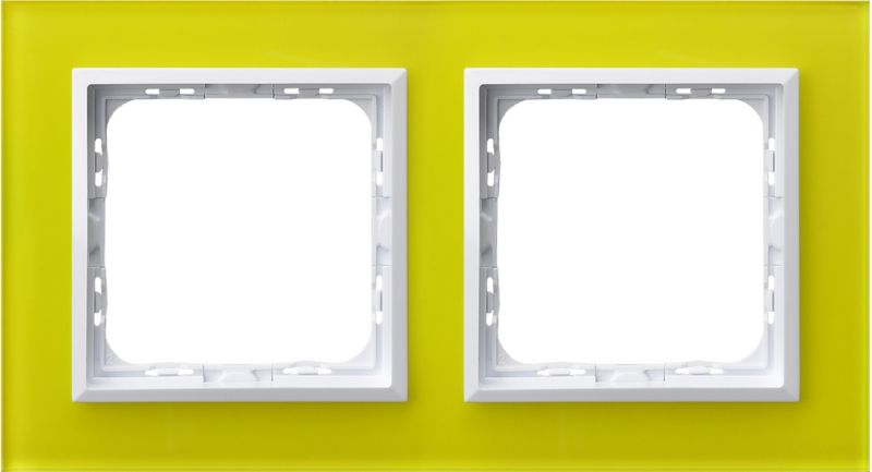 Ramka podwójna Ospel As szkło limonka