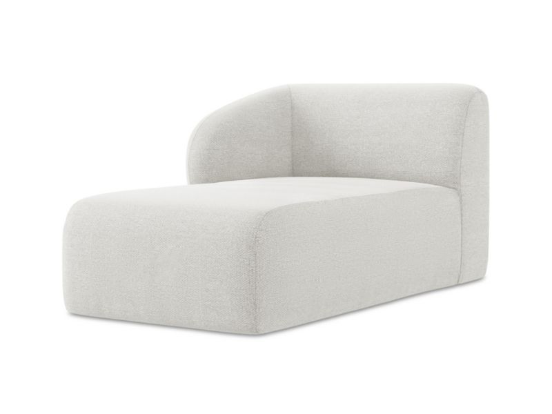 Szezlong lewostronny LaMiaSofa CERVO z tkaniny bouclé 91x166 cm biały 1 szt.