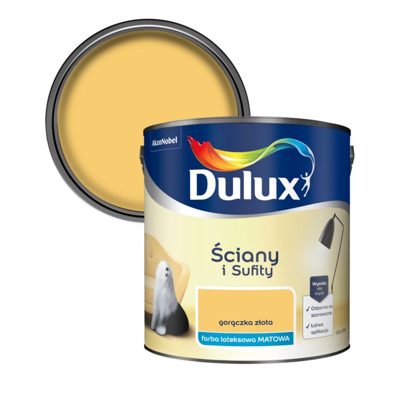 Farba Dulux Ściany i Sufity gorączka złota 2,5 l