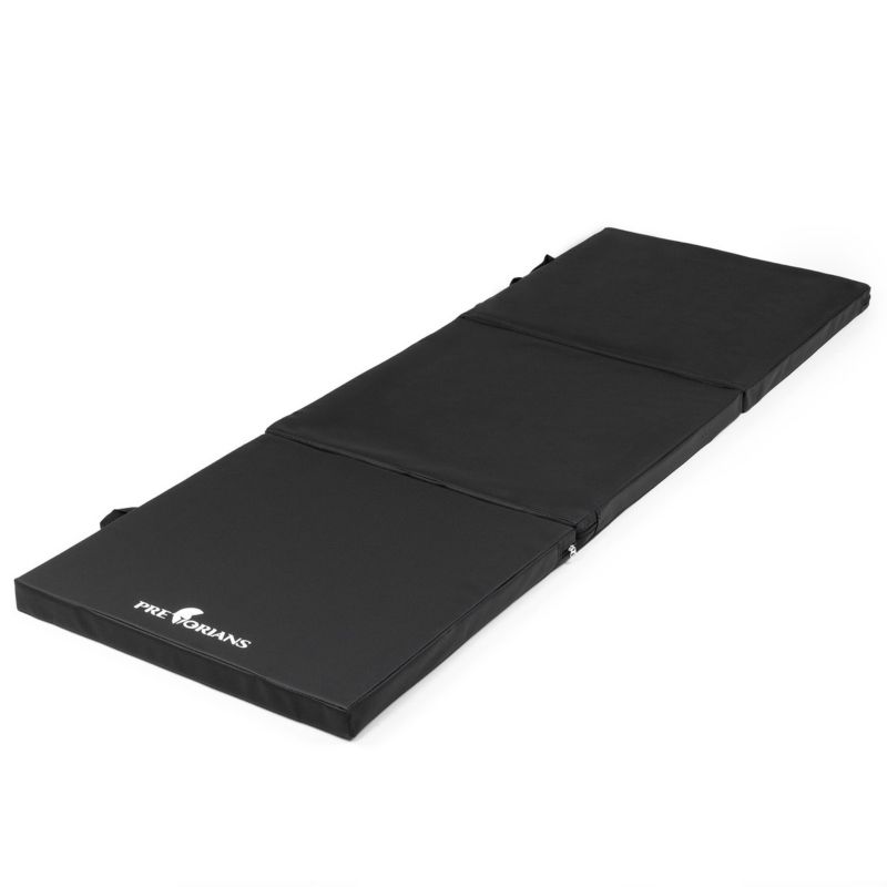 Materac gimnastyczny Pretorians składana mata gimnastyczna do ćwiczeń 180x60x5 cm czarny 1 szt.
