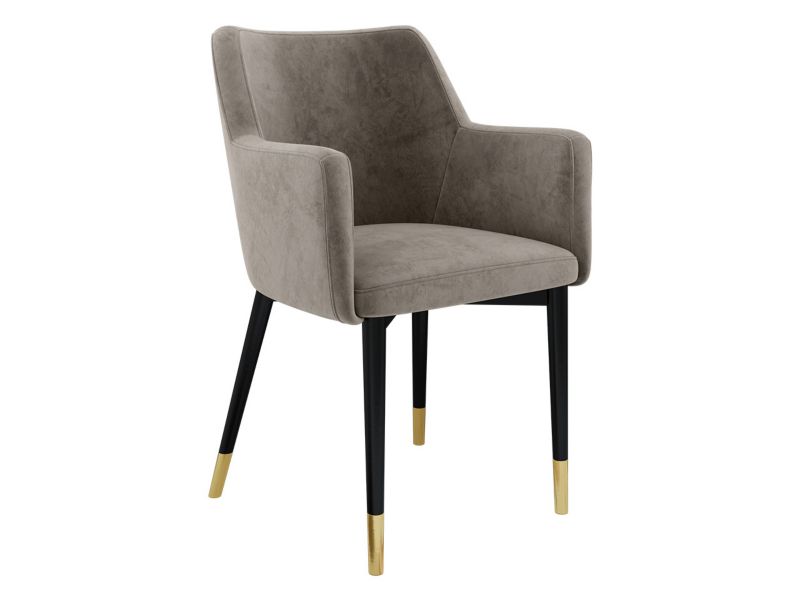 Krzesło MIRJAN 24 tapicerowane Rene płowy beż/czarny/złoty 1 szt.