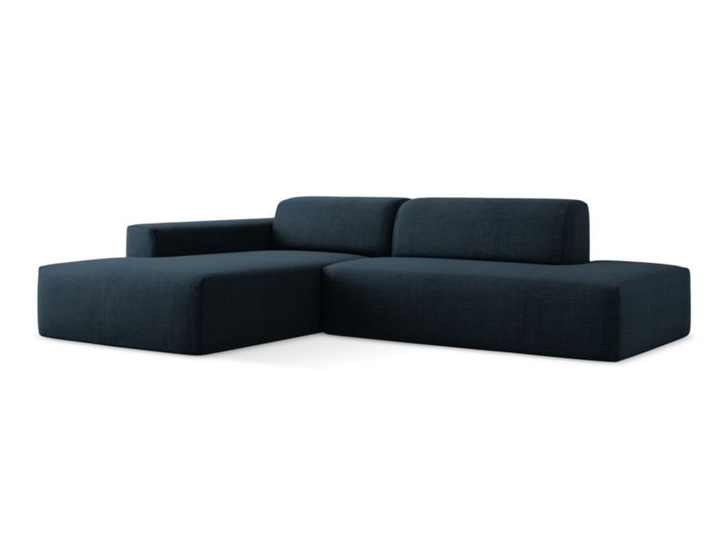 Narożnik prawostronny LaMiaSofa BOVA z tkaniny strukturalnej 240x90 cm królewski niebieski 1 szt.