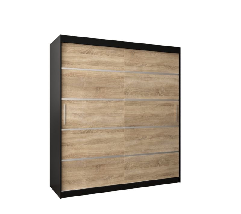 Szafa przesuwna Garderoba Abiks Verona 1 180 czarny + sonoma 1 szt.