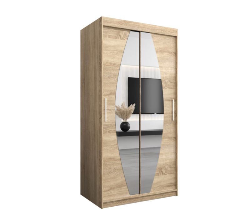 Szafa przesuwna Garderoba Abiks ELYPSE 100 dąb sonoma + dąb sonoma 1 szt.