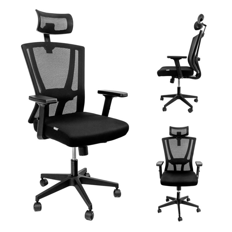 Krzesło Biurowe Obrotowe Furvero Zenith Ergonomiczne Czarne 1 szt.