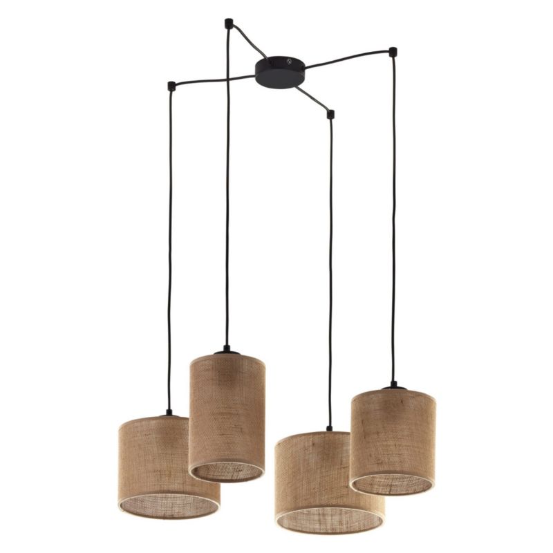 Żyrandol TK-Lighting Juta czarno-brązowy wym: 130 x 70 x 70 cm 4xE27 x 1 szt.