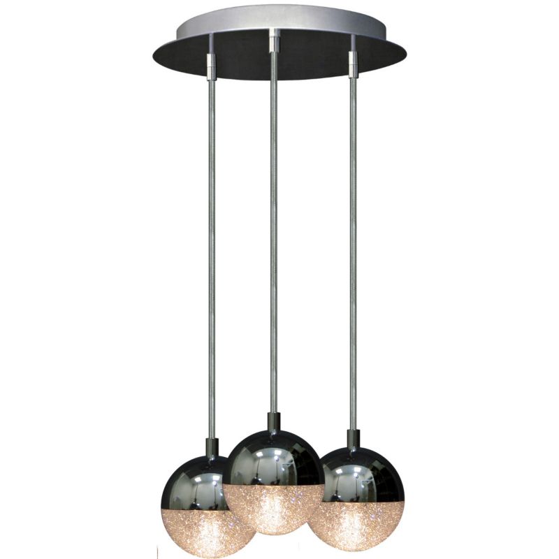 Lampa wisząca Polux Amarillo czarna-chromowana wym: 150 x 30 x 30 cm 3xG9 x 1 szt.