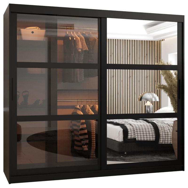 Szafa przesuwna Garderoba DOME 2 200 czarny