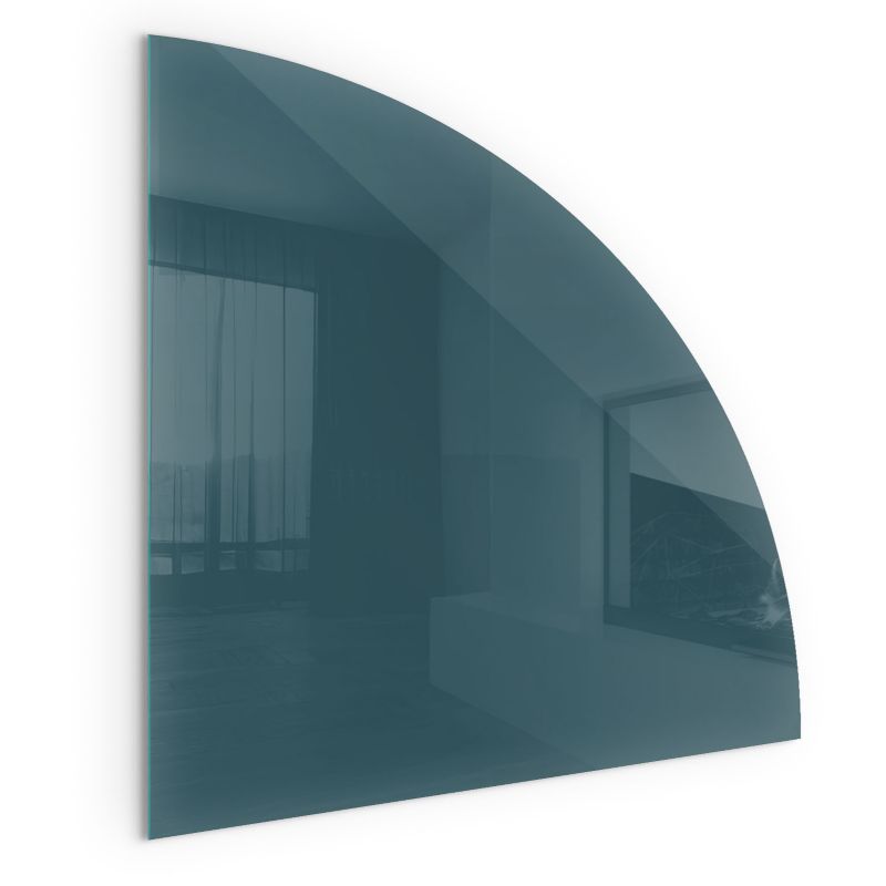 Szklana Podkładka Pod Kominek Ćwiartka Wallfluent 100x100 cm Morski błękit 1 szt.