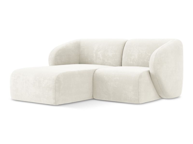 Narożnik lewostronny LaMiaSofa CERVO z tkaniny szenilowej 178x166 cm biały 1 szt.