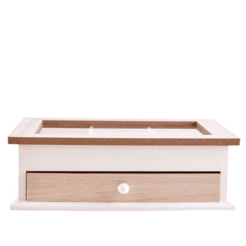 Skrzyneczka Direct Home and Garden 24,5 X 17,5 cm biało- brązowa