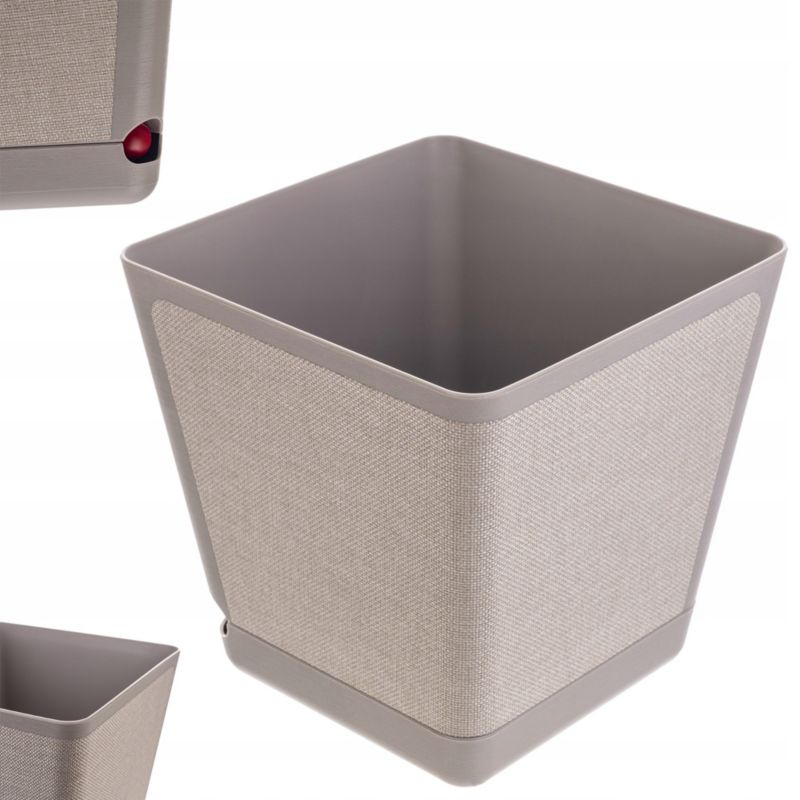 Doniczka KADAX Donica Na Kwiaty Osłonka Wysoka 18 cm Beżowa Z Podstawką 1szt.