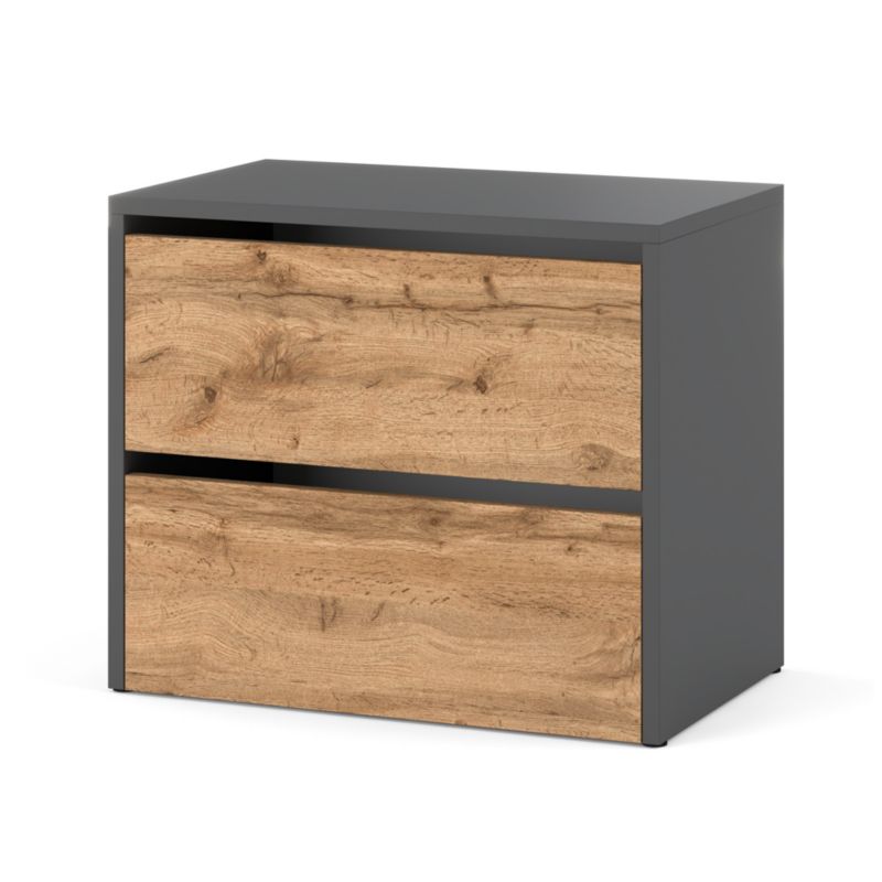 Szafka Na Buty Hurtownia-Mebli 2 Drzwi Hugo 60cm Szary Mat Dąb Wotan 60x36x50 cm 1szt.