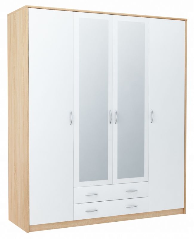 Szafa Matkam 4D2S garderoba Rob biały-sonoma 1 szt.