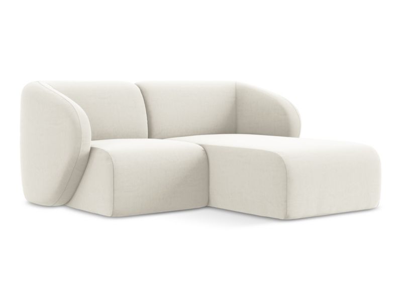 Narożnik prawostronny LaMiaSofa CERVO z tkaniny welwetowej 178x166 cm jasny beż 1 szt.