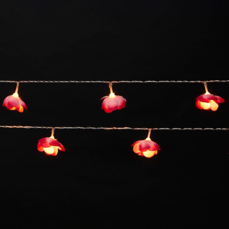 Lampki 10 LED na baterie kwiat róży