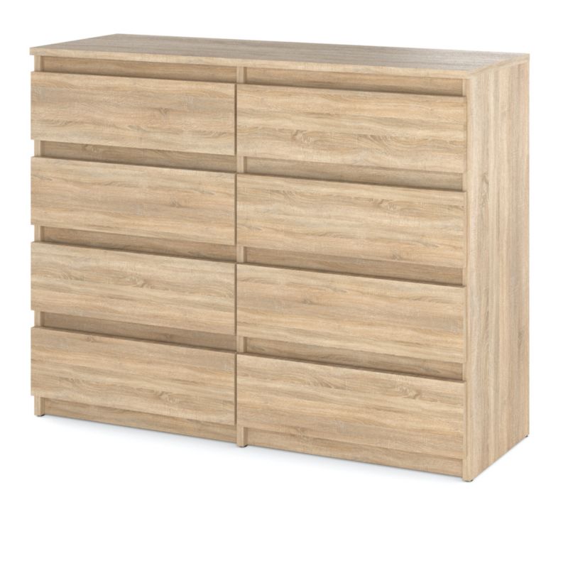 Komoda Hurtownia-Mebli Szuflady 8 Hugo Duża 120cm Dąb Sonoma Dąb Sonoma 120x33.5x92.5 cm 1szt.