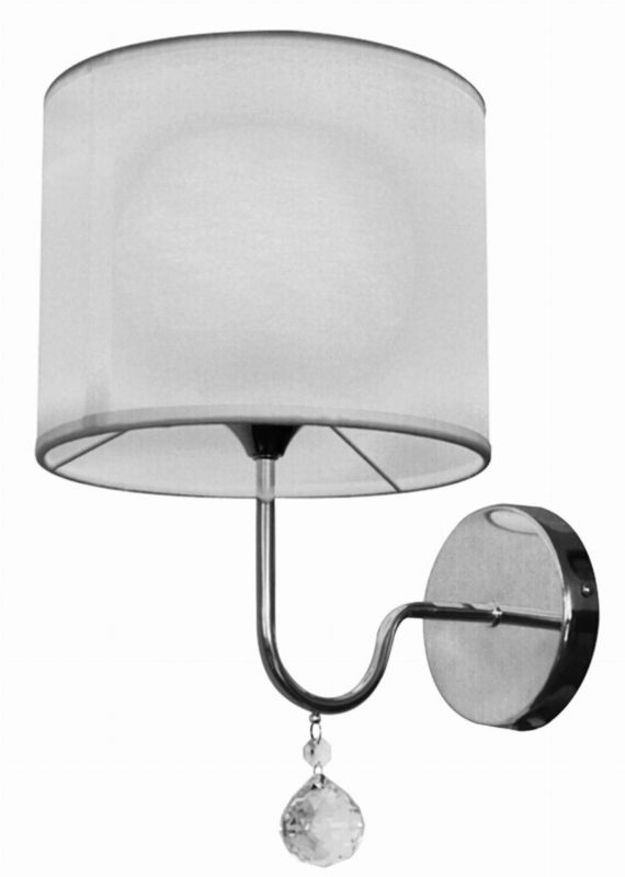 Kinkiet ścienny Candellux Brava biało-chromowany-przezroczysty 1 x E27 x 60W IP20 wym: 30 x 27 x 22 cm - 1 szt.
