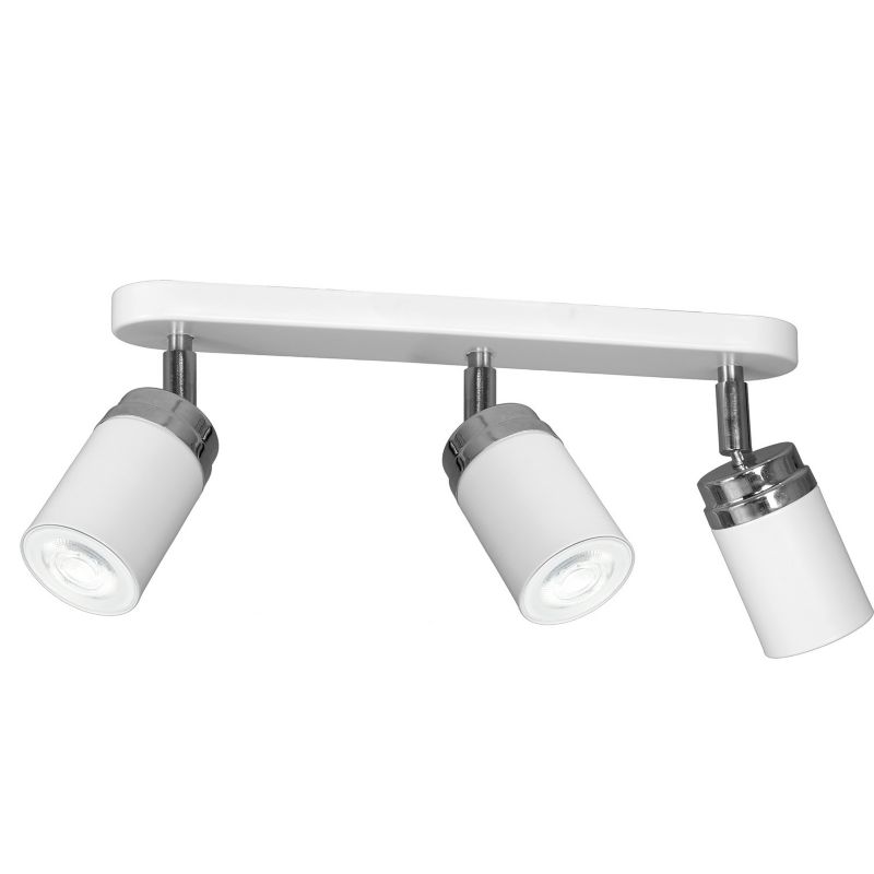Lampa sufitowa Luminex Reno biały mat-chromowana Listwa z lampami 3 x GU10 x 15W wym: 17 x 35 x 6 cm - 1 szt.