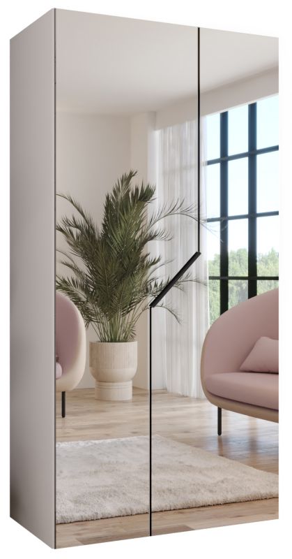 Szafa uchylna z lustrem otwierana Abiks ANDREW 3 100 wys 202 cm Biały + Czarny 1 szt