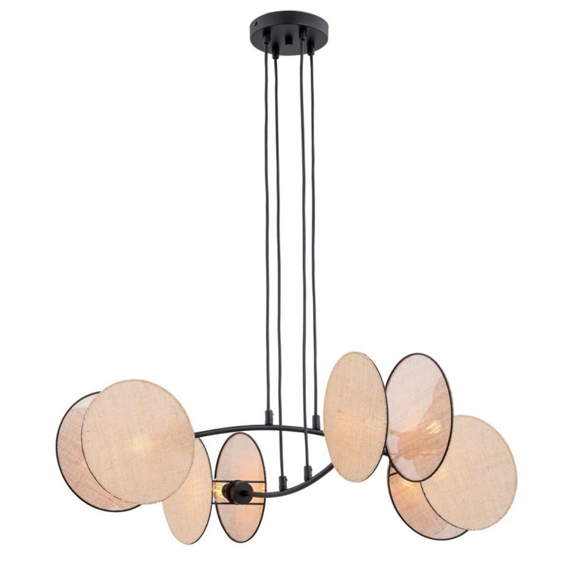 Lampa wisząca Emibig Motif kremowo-czarna boho 4xE27 x 15W 1 szt.