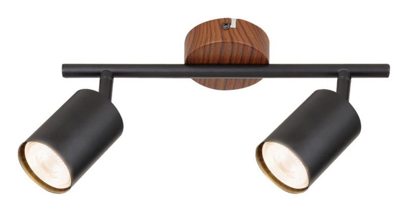 Reflektor sufitowy Rabalux Edmund dąb-czarny 2 x GU10 x 25W IP20 wym: 13 x 5,5 x 5,5 cm - 1 szt.