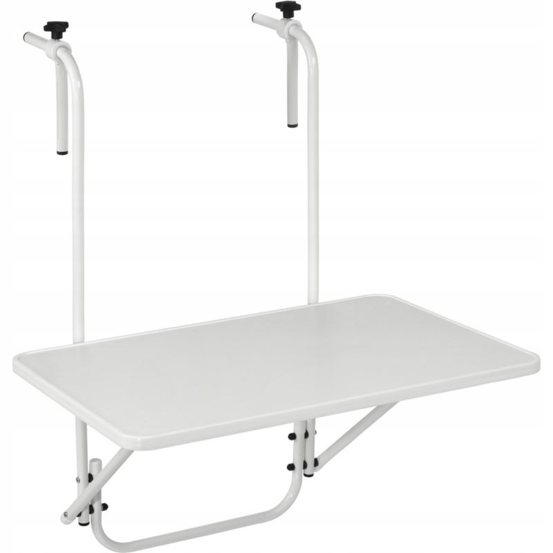 Stół Balkonowy KADAX Stolik Składany Wiszący metal Biały 1szt.