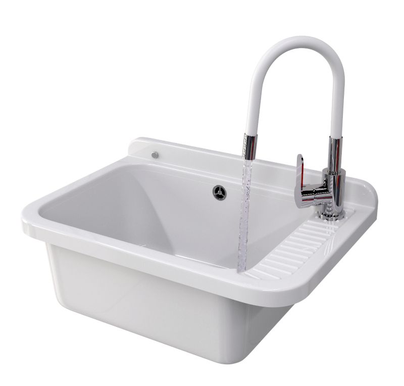 Zlewozmywak Gospodarczy Granitan Negra z Baterią Grado i Syfonem 1kpl.