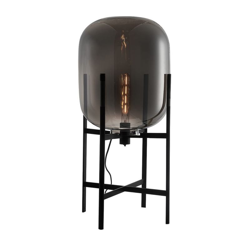 Lampa podłogowa stojąca Italux Maversa czarna-dymiona 1 x E27 x 60W wym: 77 x 38 x 38 cm - 1 szt.