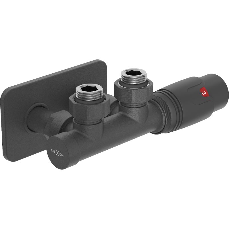 Zestaw termostatyczny kątowy Mexen G00 antracyt 1 szt.