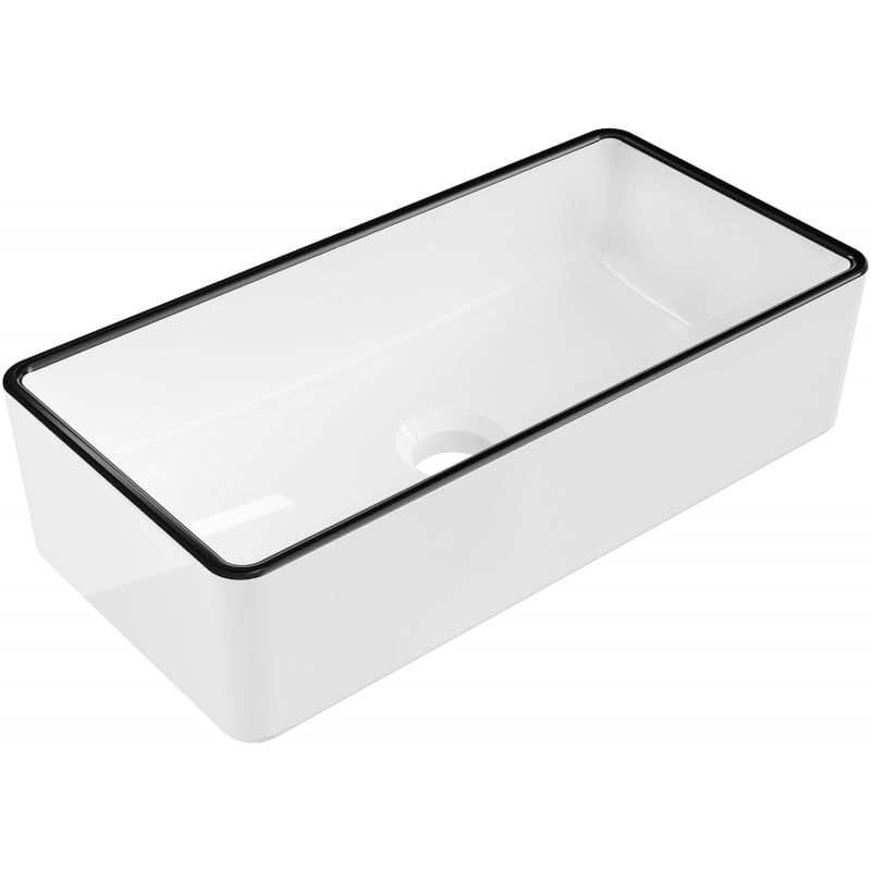 Umywalka nablatowa Mexen Nadia biało-czarna 46,5x23,5 cm 1 szt.