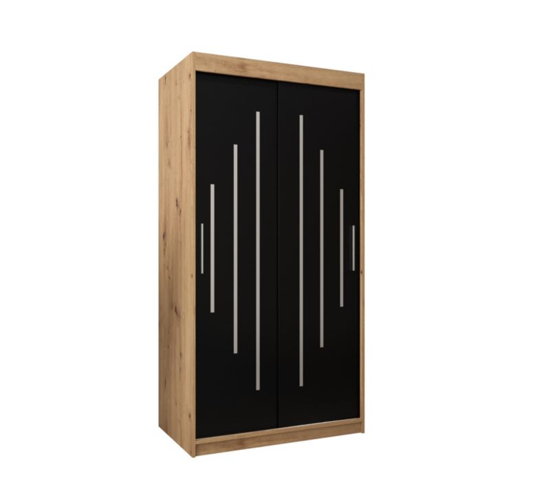 Szafa przesuwna Garderoba Abiks YORK 100 artisan/czarny 1 szt.