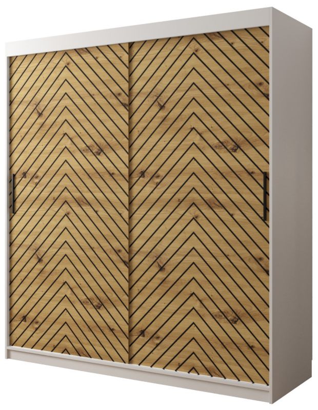 Szafa przesuwna Garderoba Abiks Jodełka 1 180 biały + artisan 1 szt.