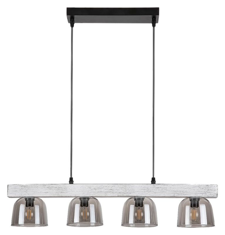 Lampa wisząca Rabalux Cardamom szary dąb-szkło dymne wym: 120 x 68 x 68 cm 4xE14 x 1 szt.