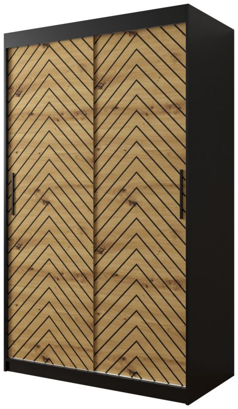 Szafa przesuwna Garderoba Abiks Jodełka 1 120 czarny + artisan 1 szt.