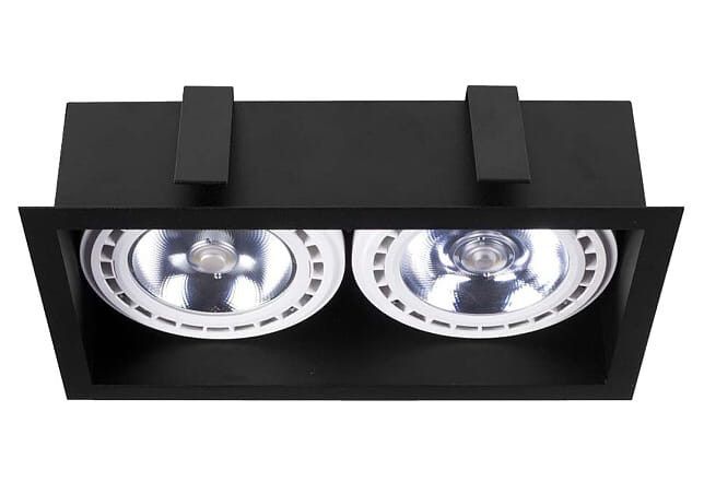 Oprawa wpuszczana Nowodvorski Downlight czarna ruchoma 2 x ES111 x 75W IP20 wym: 8,5 x 25 x 13,5 cm prostokątna - 1 szt.