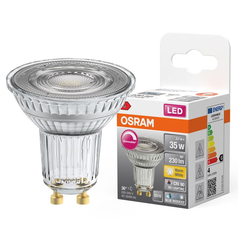 Żarówka LED Osram PAR16 Reflektor GU10 3.7W 230lm 2700K 36st Ściemnialna 1 szt.