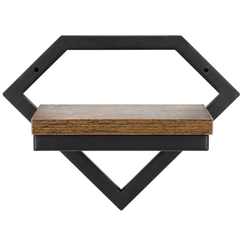 Półka ścienna, wisząca dekoracyjna Springos 25,5x19x19 cm kwietnik czarno-brązowe 1 szt.