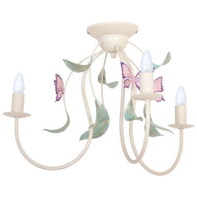 Lampa sufitowa wisząca Luminex Summer kremowo-zielona-różowa wym: 38 x 60 x 60 cm 3xE14 x 15W 1 szt.