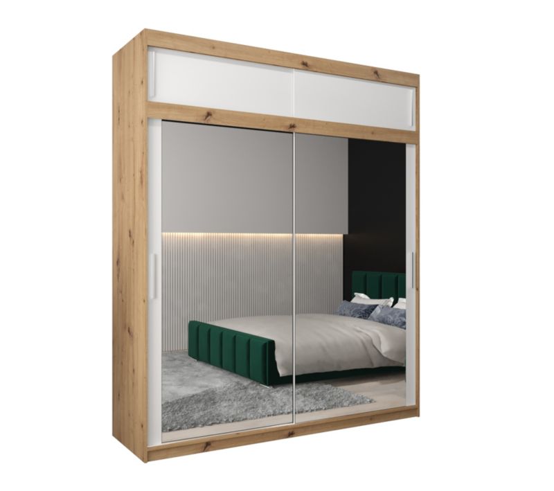 Szafa przesuwna Garderoba Abiks Tokyo 3 200 artisan + biały z nadstawką 1 szt.