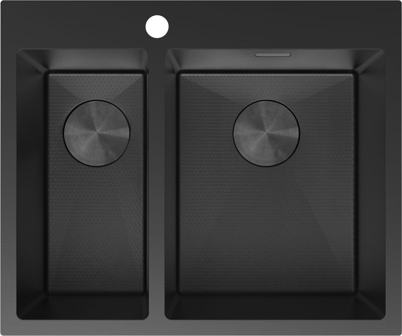 Zlewozmywak stalowy wpuszczany Mexen Flexo czarny 610x510 mm 1,5-komorowy 1 szt.