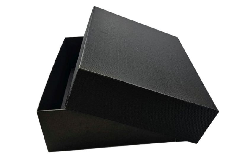 Pudełka karbowane Neopak z wieczkiem czarne 350x300x90mm, 10 szt.