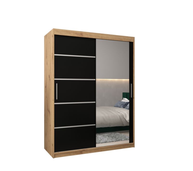 Szafa przesuwna Garderoba Abiks Verona 2 150 artisan + czarny 1 szt.