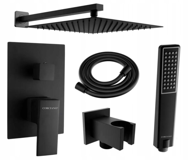 Zestaw Podtynkowy Prysznicowy Corciano Czarny Rio 1szt.