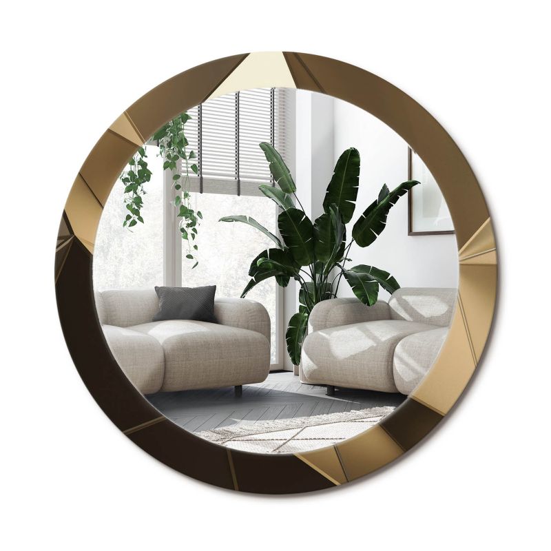 Lustro Okrągłe Tulup Nowoczesna Abstrakcja 80 cm Dekoracyjne Na Podkładzie 1 szt.