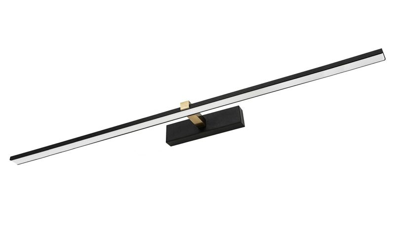 Kinkiet ścienny IdeaLED Venus czarno-złoty-biały nad lustro LED 24W 4200K 1640lm IP44 wym: 5 x 120 x 13 cm - 1 szt.