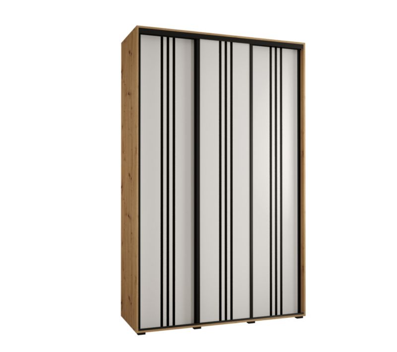 Szafa przesuwna Abiks DAVOS 6 wysoka szer.150cm gł.60cm artisan/biały/czarny 1szt.