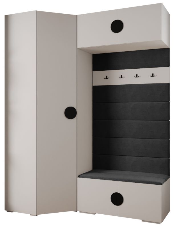 Garderoba do przedpokoju Abiks INOVA 4 Z21 biały+czarny+manila18 1 szt.