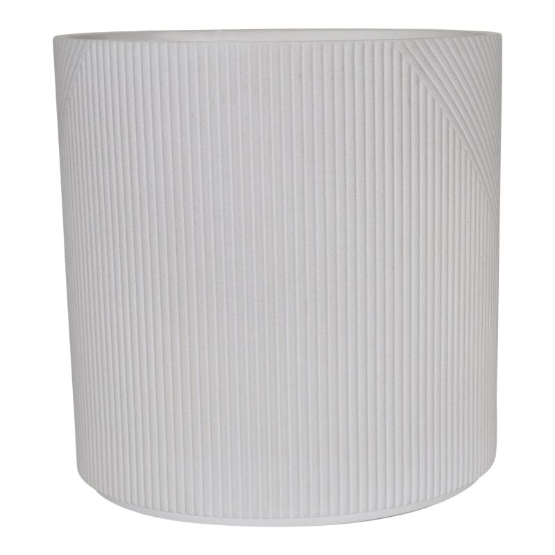 Doniczka Verve 19 cm paski pionowe białe